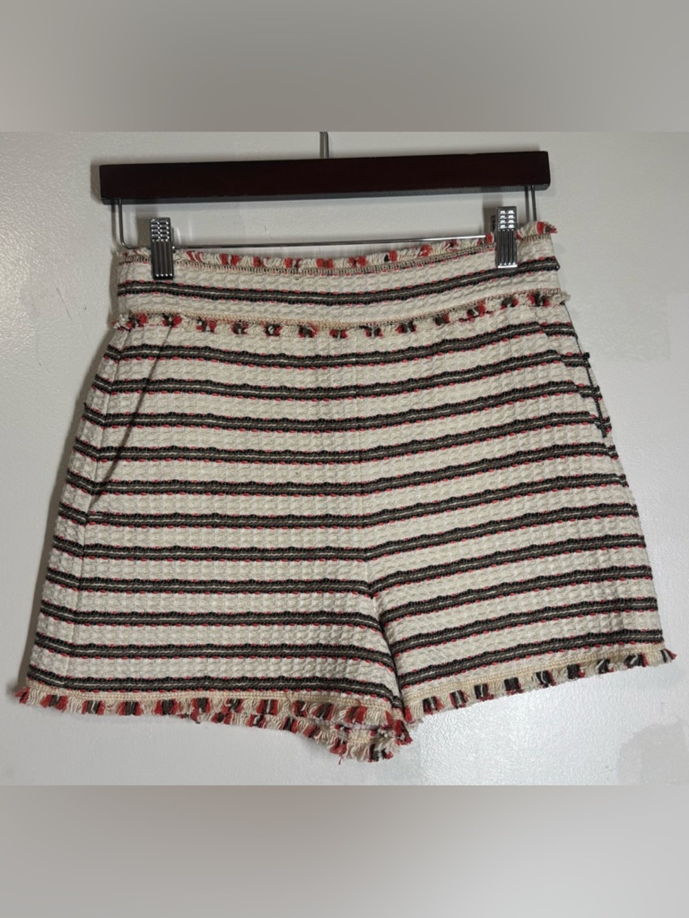 Zara Tweed Jacquard High Rise Shorts - Picture 2 of 6